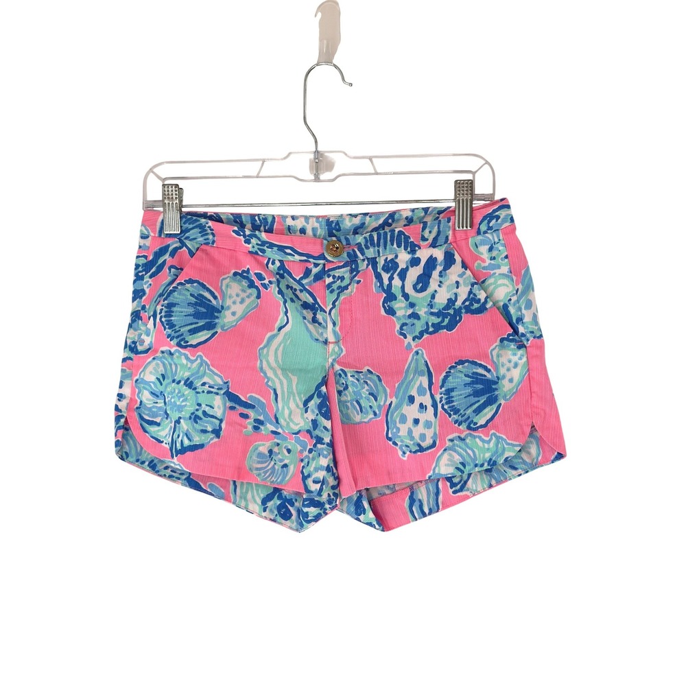 Lilly Pulitzer Adie Shorts Pink Barefoot Princess Tropical Vacation Resort 00